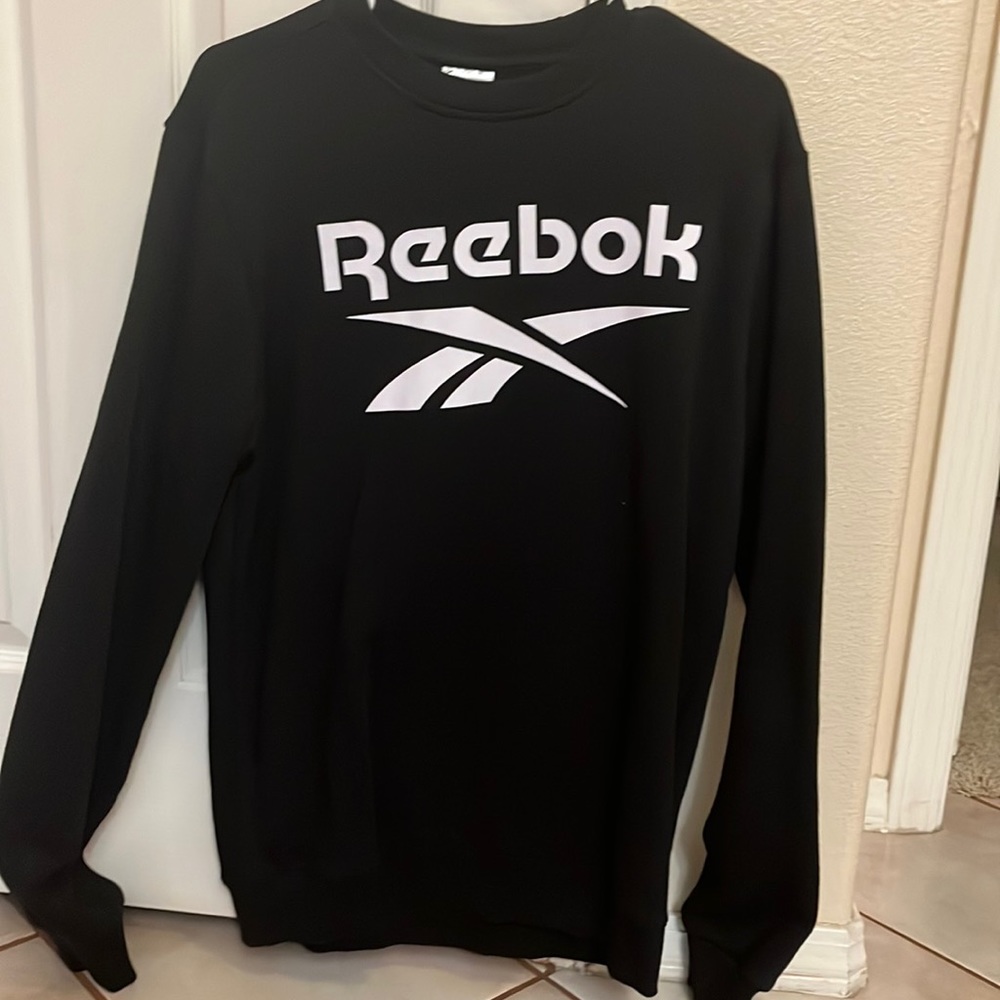 reebok sweater shirt black and white